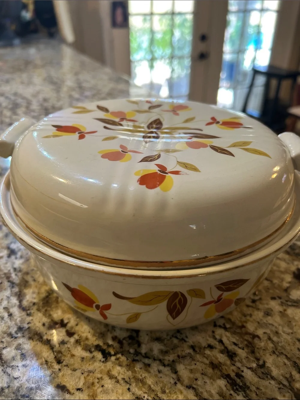 Vintage Hall’s Jewel Tea Autumn Leaf Collection-Covered Casserole Dish